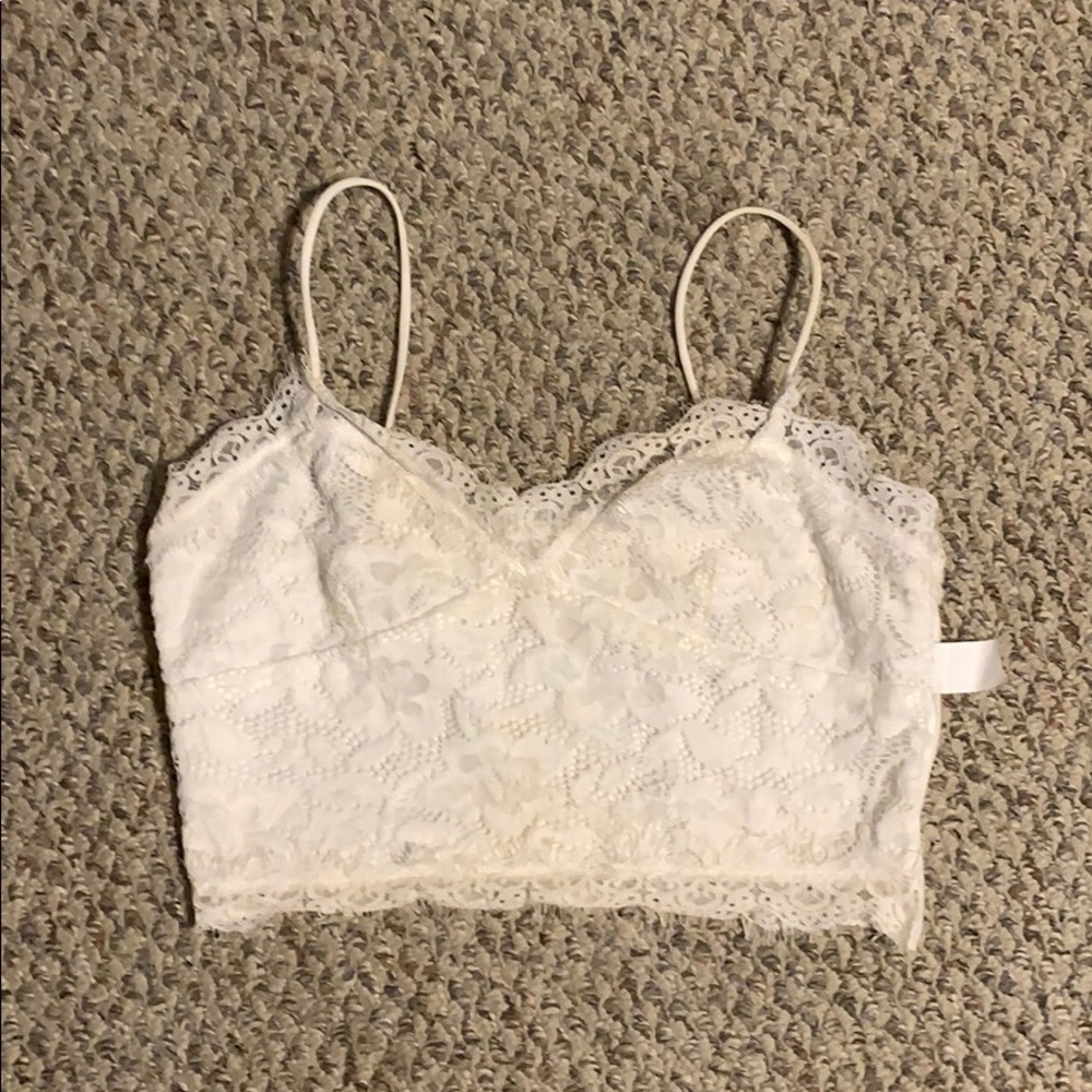 Women’s White Lace Bra-let/Crop Top